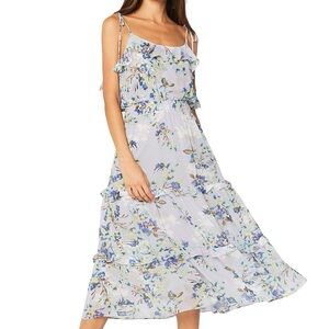 Misa Los Angeles Inae Midi Dress Blue Floral